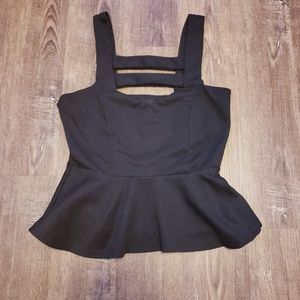 SEXY STRAPPY DRESSY PEPLUM TANK SMALL